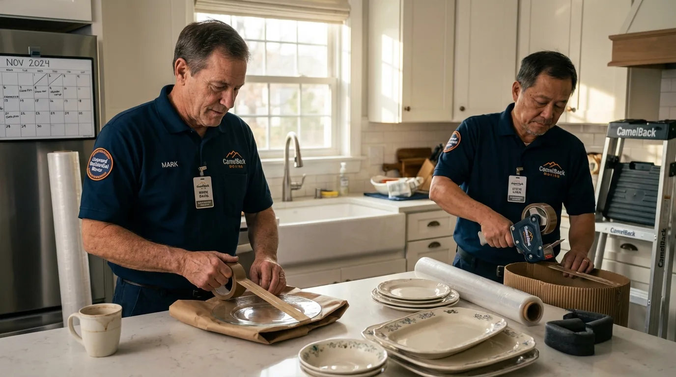 Professional crew packing kitchen dishware in Abbeville, GA